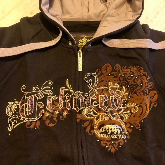 New Ecko Red Hooded Zip Up Jacket/Hoodie Brown - Picture 2 of 7